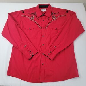 Ace Of Diamond XXL Mens Shirt Western Cowboy Embroidered Tapered‎